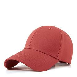 Bakicey Baseball Cap Unisex Outdoor Sonnenhut Damen Baseball Cap Baumwolle Baseball Mützen Erwachsenen Casual Hip Hop Baseboard Baseballkappe Verstellbar Herren Baseball Cap Kappe (Rostrot) von Bakicey