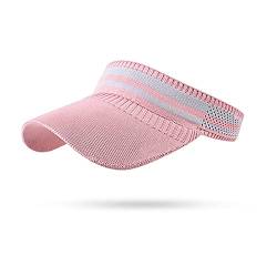 Bakicey Damen Sonnenschild Visor Sonnenhut mit großer Krempe Mode Damen Visor Cap Sonnenschutz Schweißabsorbierend Baseball Kappe Sommerhut für Outdoor Sport Strand Hut Golf Tennis 52-60cm (Rosa) von Bakicey