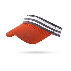 Bakicey Damen Sonnenschild Visor Sonnenhut mit großer Krempe Mode Damen Visor Cap Sonnenschutz Schweißabsorbierend Baseball Kappe Sommerhut für Outdoor Sport Strand Hut Golf Tennis 52-60cm (Orange) von Bakicey