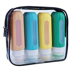 Bakkeny Reiseflaschen für Toilettenartikel, Behälter in Reisegröße, Auslaufsicheres, Nachfüllbares Reisezubehör für Shampoo, Spülung von Bakkeny