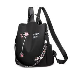 Balakaka Damen Wasserdichter rucksack damen Stylische rucksäcke, 2 in 1 Handtasche,Casual Daypack für Damen Mädchen Laptop-backpack ( Blumen),Schwarz von Balakaka