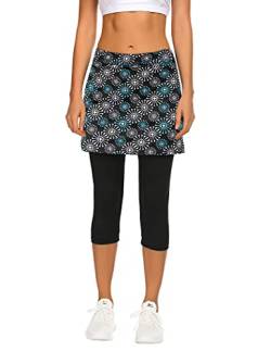 Balancora Damen Golfrock Rock mit Innenhose Sportrock mit 3/4 Leggings für Yoga, Laufen, Tennis, Golf von Balancora