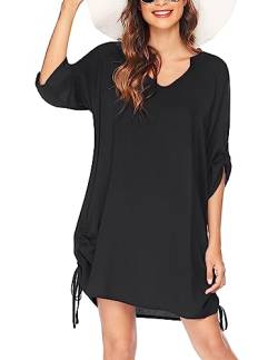 Balancora Damen Strandkleid Bikini Cover Up Strandponcho Sommer Bademode Strand Vertuschen Shirt Bikini Shirt Tunika Strandkleid Damen B_S von Balancora