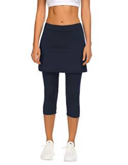 Balancora Tennisrock Damen Golfröcke Yoga Skort mit Innenhose Taschen 3/4 Capri-Leggings Hosenrock Golfbekleidung Damen von Balancora