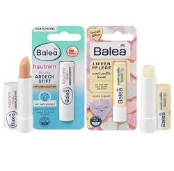 Balea 2er-Set Gesichtspflege: Pickel ABDECKSTIFT Hautrein Farbe 20 MITTLERER HAUTTON mit Salizylsäure, mattiert, ideal für unterwegs (4,5 g) + Lippen-Pflegestift SWEET VANILLA BISCUIT (4,8g), 9,3 g von Balea