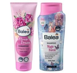Balea 2er-Set Haarpflege: Shampoo FLOWER DREAM für gesund glänzendes Haar mit Provitamin B5 (250 ml) + Shampoo MAGIC FOREST ohne Silikone für geschmeidiges Haar (300 ml), 550 ml von Balea