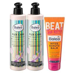 Balea 3er-Set Haarpflege: Professional Haarmaske PLEX CARE 2in1 für chemisch behandeltes & geschädigtes Haar (2 x 250 ml) + Hitzeschutzbalm BEAT THE HEAT für strapaziertes Haar (125 ml), 625 ml von Balea