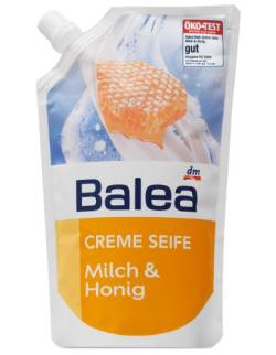 Balea Creme Seife Milch & Honig Nachfüllpack, 2er Pack (2 x 500 ml) von Balea