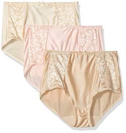 Bali Damen Double Support Brief 3er-Pack Slip, Weiches Taupe/Hellbeige/Blush Pink, 42 von Bali