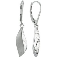 Balia Paar Ohrhänger Balia Damen Ohrringe matt und geschlagen (Ohrhänger), Damen Ohrhänger Blatt aus 925 Sterling Silber, Farbe: silber von Balia