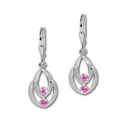 Ohrringe für Damen Ohrhänger 925 Sterling Silber Schmuck Zirkonia pink D4SDO522P Ohrhänger von Balia