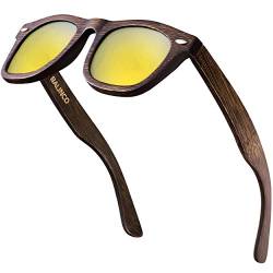 Balinco® Bambus Sonnenbrille - mit polarisierten TAC-Gläsern und UV-Schutz - für ein intensives Sehvermögen - nachhaltig, langlebig, bruchfest - im praktischen Set inkl. Geschenkbox von Balinco