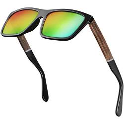 Balinco® polarisierte Sonnenbrille (Handmade) mit rechteckigen Gläsern & Bambusbügeln - für Damen & Herren geeignet - schützt vor UV-Strahlen oder Reflexionen - im praktischen Set von Balinco