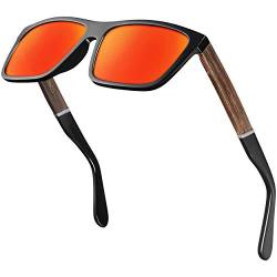Balinco® polarisierte Sonnenbrille (Handmade) mit rechteckigen Gläsern & Bambusbügeln - für Damen & Herren geeignet - schützt vor UV-Strahlen oder Reflexionen - im praktischen Set von Balinco