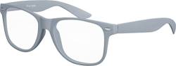 Balinco Nerd Sonnenbrille mit Klarglas matte Rubber Retro Vintage Unisex Brille mit Federscharnier (Grau) von Balinco