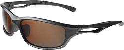 Balinco Polarisierte Sportbrille Sonnenbrille Fahrradbrille mit UV400 Schutz für Damen & Herren Autofahren Laufen Radfahren Angeln Golf (Matt Black - Brown) von Balinco