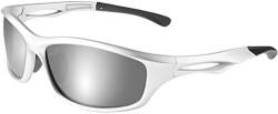 Balinco Polarisierte Sportbrille Sonnenbrille Fahrradbrille mit UV400 Schutz für Damen & Herren perfekt für Ski- und Snowboardfahrer für die Skipiste (Glossy Silver - Silver Mirror) von Balinco