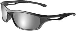 Balinco Polarisierte Sportbrille Sonnenbrille Fahrradbrille mit UV400 Schutz für Damen & Herren perfekt für Ski- und Snowboardfahrer für die Skipiste (Matt Black - Silver Mirror) von Balinco