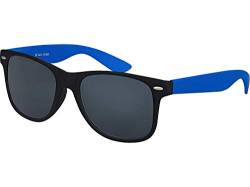 Balinco Sonnenbrille UV400 CAT 3 CE Rubber - mit Federscharnier für Damen & Herren (blau/schwarz - smoke) von Balinco