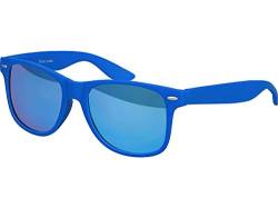 Balinco Sonnenbrille UV400 CAT 3 CE Rubber - mit Federscharnier für Damen & Herren (blau - blau verspiegelt) von Balinco