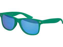 Balinco Sonnenbrille UV400 CAT 3 CE Rubber - mit Federscharnier für Damen & Herren (dunkelgrün - blau verspiegelt) von Balinco