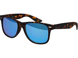 Balinco Sonnenbrille UV400 CAT 3 CE Rubber - mit Federscharnier für Damen & Herren (leo - blau verspiegelt) von Balinco