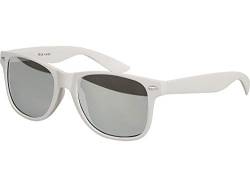 Balinco Sonnenbrille UV400 CAT 3 CE Rubber - mit Federscharnier für Damen & Herren (lichtgrau - silber verspiegelten) von Balinco