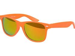 Balinco Sonnenbrille UV400 CAT 3 CE Rubber - mit Federscharnier für Damen & Herren (orange - rot/orange verspiegelt) von Balinco