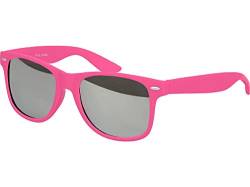 Balinco Sonnenbrille UV400 CAT 3 CE Rubber - mit Federscharnier für Damen & Herren (pink - silber verspiegelt) von Balinco