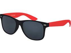 Balinco Sonnenbrille UV400 CAT 3 CE Rubber - mit Federscharnier für Damen & Herren (rot/schwarz - smoke) von Balinco