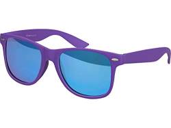 Balinco Sonnenbrille UV400 CAT 3 CE Rubber - mit Federscharnier für Damen & Herren (violett - blau verspiegelt) von Balinco