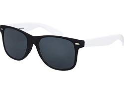 Balinco Sonnenbrille UV400 CAT 3 CE Rubber - mit Federscharnier für Damen & Herren (weiß/schwarz - smoke) von Balinco