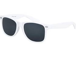 Balinco Sonnenbrille UV400 CAT 3 CE Rubber - mit Federscharnier für Damen & Herren (weiß - smoke) von Balinco