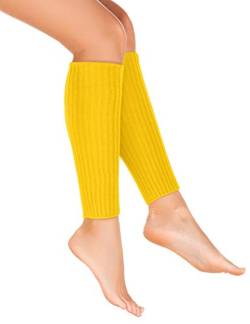 Balinco Strick-Stulpen | Beinstulpen | Damen & Mädchen Stuplen | Beinwärmer für den Alltag oder als Accessoire zum Karneval/Fasching (Gelb) von Balinco