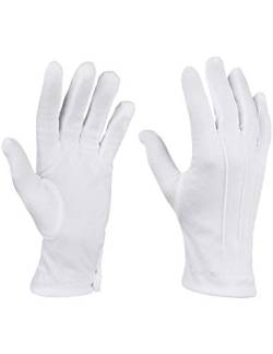 Balinco Weiße Handschuhe in Einheitsgröße mit Druckknopf und Biesen von Balinco