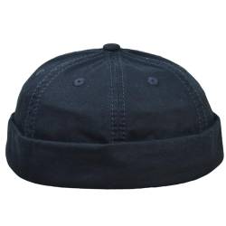Balke Docker Cap | Helmschale aus reiner Baumwolle | Stone Washed Look | Einheitsgröße verstellbar | Sommer/Winter, Blau One size von Balke