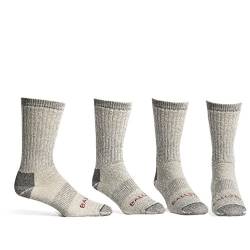 Ballston Mittelschwere 86% Merinowolle Socken für Winter & Outdoor Wandern und Trekking - 4 Paar für Damen und Herren - Grau - Medium von Ballston