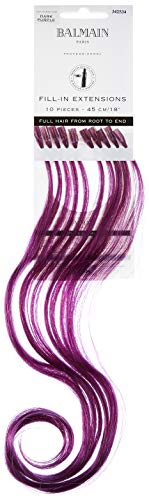 Balmain Fill-In Extensions Human Hair Straight Fantasy Echthaar 10 Stück Dark Purple 45 Cm Länge von Balmain