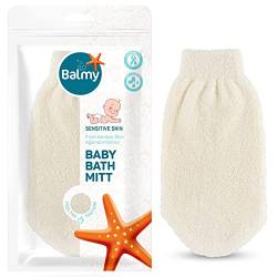Baby Natural Bambus Baby Waschlappen, Kinderservietten, Baby Handtücher für Neugeborene, Weiche Baby Gesichtstücher und Badetuch, Baby Waschhandschuh von Balmy Naturel