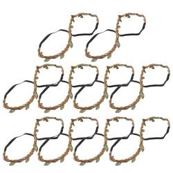 Baluue 10 Stück Blumenkranz-Stirnband DIY Rattan-Girlande Haarband Blatt Elastisches Haar Blumenkrone Haarkranz Natürlicher Kopfschmuck Für Hochzeit Festival Party Urlaub von Baluue