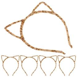 Baluue 5 Stück Katzenohren Stirnbänder Haarschmuck Für Damen Leoparden-Stirnband Für Cosplay Kleid Kostümparty von Baluue