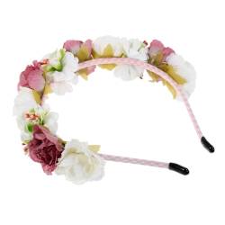 Baluue Blumenstirnband Blumenkrone Blumenhaarkranz Blumenkopfschmuck Haarband Fee Prinzessin Blumenkopfschmuck Festival Hochzeit Blumenmädchen Kopfschmuck Kranz Foto Haarstütze C von Baluue