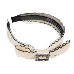 Baluue Damen Stirnband Breites Haarband Schleife Stirnband Hochzeit Braut Stirnband Haarschmuck für Mädchen Weiß von Baluue