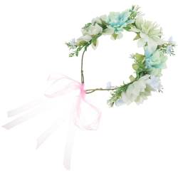 Baluue Hochzeit Blumenkrone Haarkranz Blumenkopfschmuck Verstellbares Blumenstirnband Braut Haarband Kopfschmuck Für Hochzeit Abschlussball Strandparty Foto Requisite Grün von Baluue