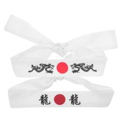 Baluue Japanisches Sushi-Koch-Hachimaki-Karate-Stirnband 2 Stück Samurai-Japanisches Stirnband Sushi-Koch-Bandana Zum Anbinden Kostüm Kopfbedeckung Für Karate Sport Kochen Küchenzubehör von Baluue