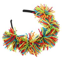 Baluue Pompom-Stirnband 2 Stück Lustige Kostüme Requisiten Garn Pompom-Kugel-Haarband Für Frauen Make-Up-Gesichtswasch-Stirnband Neuartiger Anzieh-Kopfschmuck Für Karnevalsparty von Baluue