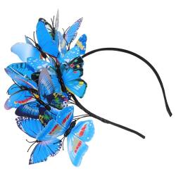 Baluue Schmetterlings-Fascinator-Stirnband Übertriebenes Haarband Teeparty-Kopfschmuck Damen-Kopfschmuck von Baluue