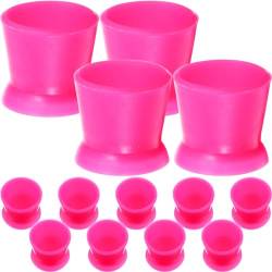 Baluue Tattoo Ink Cup, 300pcs Silicone Makeup Pigment Cup Disposable Ink Cups Pigment Container Ink Caps with Base for Tattoo Machine Supplies Rosy von Baluue