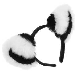 -Ohr-Stirnband Tier-Ohr-Haarband Anzieh-Kopfbedeckung Pelzohren Haarreifen Kopfbedeckung Kostüm Party Cosplay Kostüm Stirnband Weiß Schwarz von Baluue