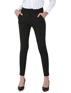 Bamans Damen Stretch Hose Skinny Jeggings Denim Schlupfhose Elastische Taille Stretch Legging Tagsüber Lässig Tägliche Bequemer Fit Casual Hose (Schwarz,XX-Large) von Bamans